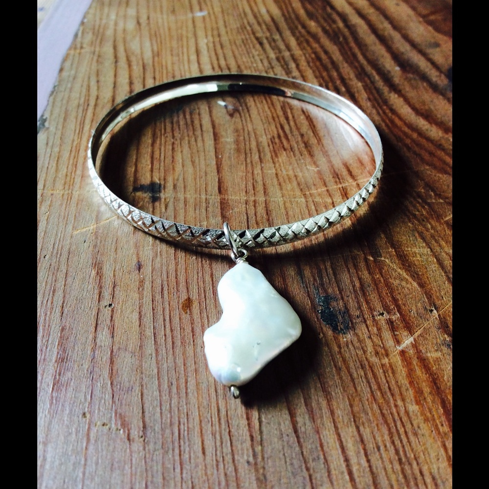 Kira Keshi And Pure Silver Bangle 925